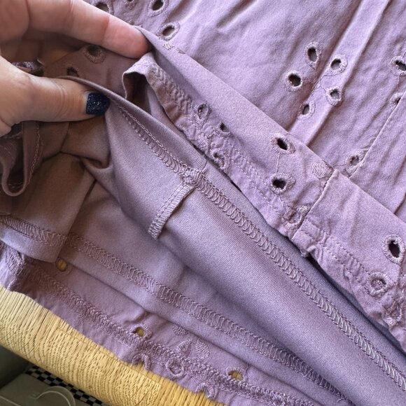 Torrid Mini Challis Eyelet Dress Rose Taupe Bell Sleeve Size 3X - Picture 3 of 11